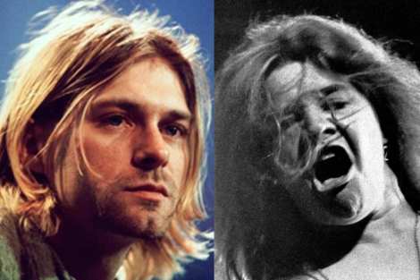 Kurt Cobain y Janis Joplin. | Fotomontaje