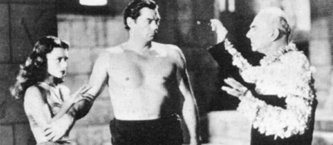 Junto a Weissmuller en 'Tarzán y las sirenas' (1948).