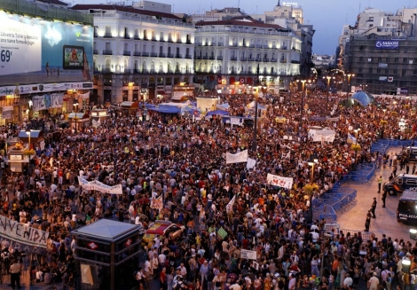 'Indignados' en la Puerta del Sol. | Efe.