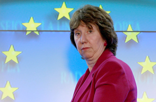 La jefa británica de la diplomacia europea, Catherine Ashton, comparece en una rueda de prensa en Bruselas. | Efe