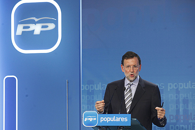 Mariano Rajoy, durante una comparecencia en la sede del PP en la calle de Gnova. | scar Monzn