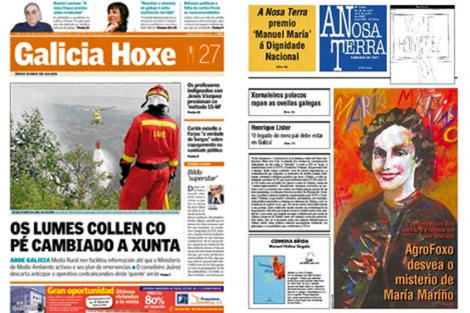 Galicia Hoxe y Anosa Terra, dos de los diarios cerrados.