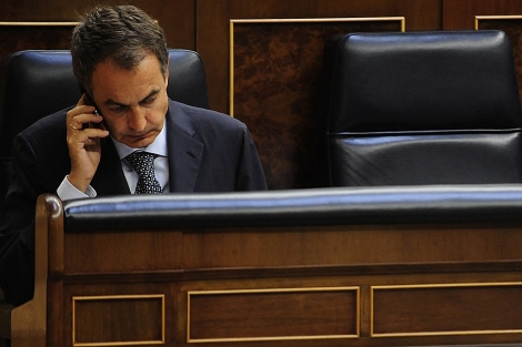 Zapatero, el pasado mircoles, en el Congreso. | Bernardo Daz