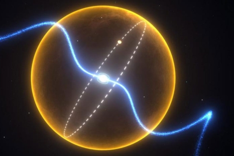 Recreacin del planeta 'diamante' orbitando su estrella.|SCIENCE