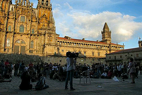 En Santiago, el movimiento se concentr en la plaza del Obradoiro. | EP