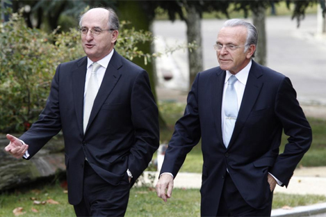 El presidente de Repsol y el de La Caixa, a su llegada a La Moncloa en noviembre | A. Heredia