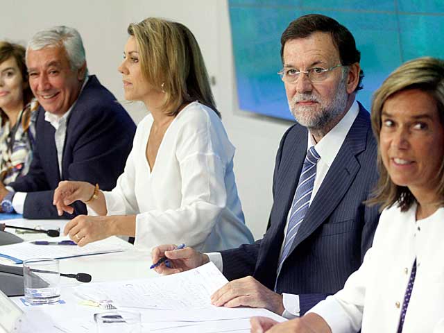 Rajoy, en la reunin de la Junta Directiva del PP. | D. Sinova