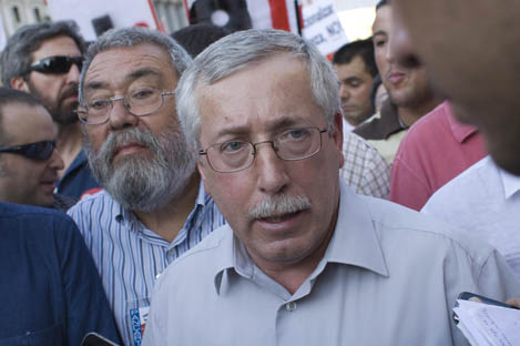 Fernndez Toxo ayer en las protestas contra la reforma de la constitucin. Juan Medina