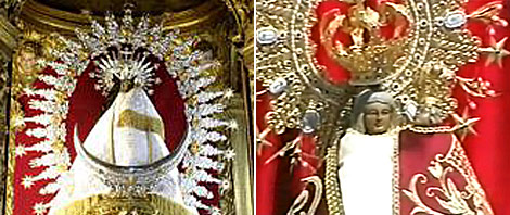 Dos imgenes de la Virgen de Tejeda de Garaballa.