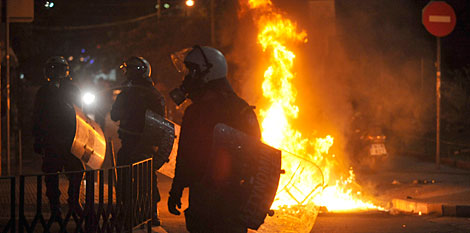 Antidisturbios en Salnica. | AP