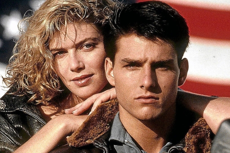 Kelly McGillis y Tom Cruise, protagonistas de 'Top Gun'.