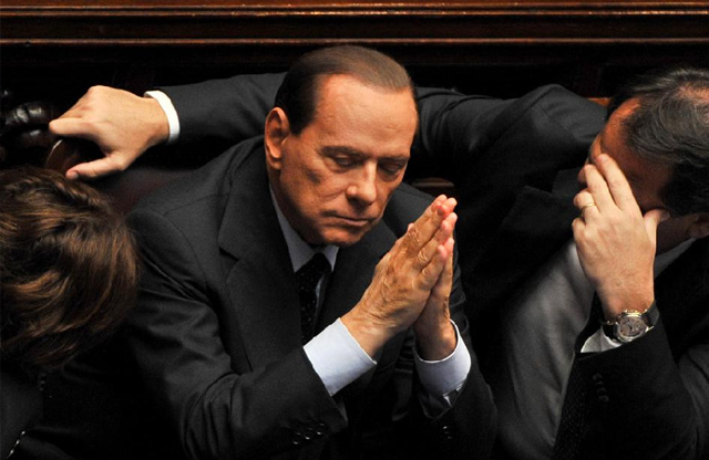 El primer ministro italiano, Silvio Berluconi, durante la aprobación en el Parlamento del último plan de ajuste. | AFP