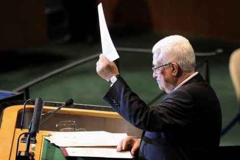 Abu Mazen en su intervención ante la Asamblea de la ONU. | Efe