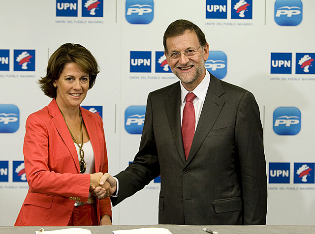 La presidenta de UPN, Yolanda Barcina con Mariano Rajoy. | Tarek