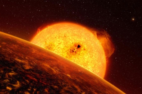 Recreacin de un exoplaneta similar a la Tierra captado por CoRoT. | ESA