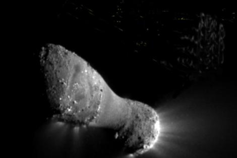 Recreación del cometa Hartley 2, de dos kilómetros de largo. | Nature
