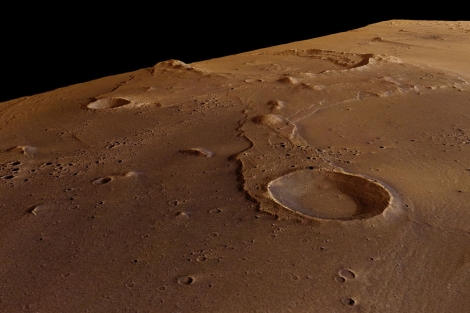Imagen de los crteres marcianos captados por la 'Mars Express'. | ESA