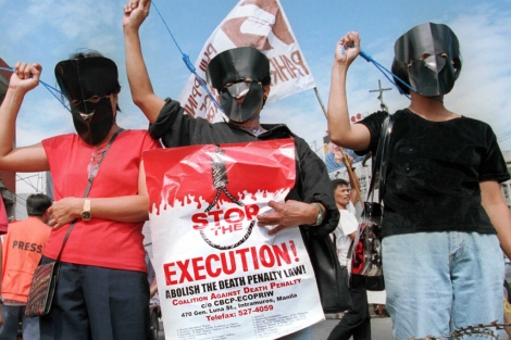 Manifestacin contra la pena de muerte en Manila. | E. M.