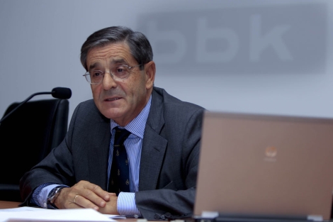 Mario Fernández, en un momento de la conferencia que ha ofrecido en Bilbao. | Justy