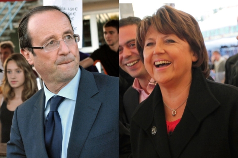 Franois Hollande y Martine Aubry. | E. M.