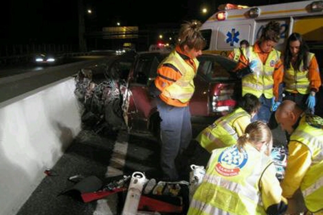 Imagen del accidente ocurrido en la M-40. | Emergencias Madrid
