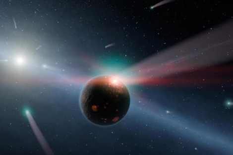 Recreacin artstica de una lluvia de cometas. | Reuters / NASA
