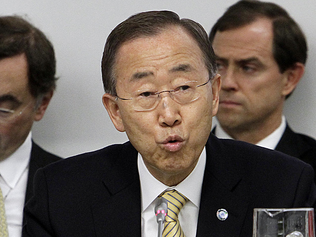El secretario general de la ONU, Ban Ki-moon, interviene en la sede de Naciones Unidas. | AP