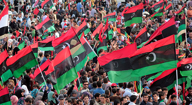 La ceremonia de liberacin, en Bengasi. | AFP