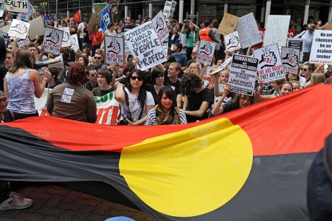 Imagen de la protesta en Australia.| Afp