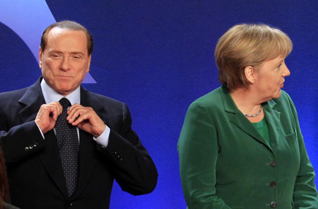 El primer ministro italiano, Silvio Berlusconi, junto a la canciller alemana, Angela Merkel. | EL MUNDO