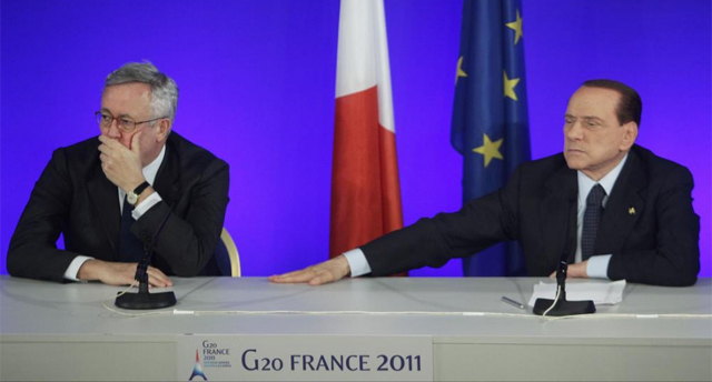 Tremonti y Berlusconi, en una conferencia del G-20. | Reuters