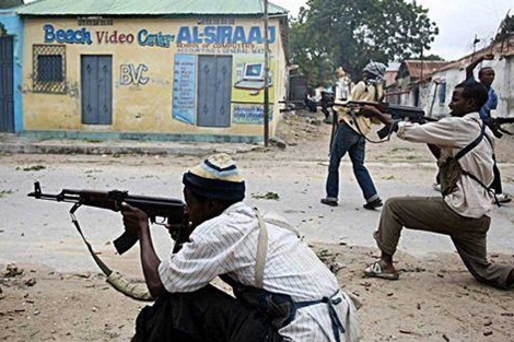 Islamistas de Al Shabab en Mogadiscio.