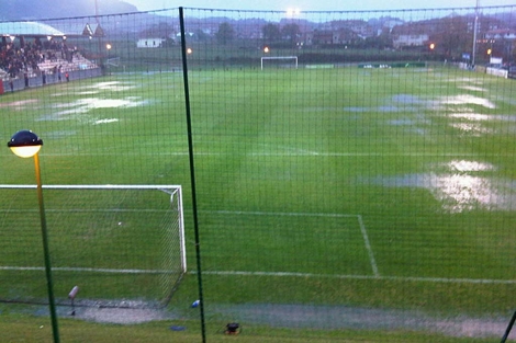 El campo de Lezama, inundado por la lluvia. | Athletic Club