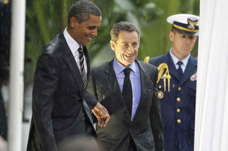 Obama y Sarkozy, durante la cumbre del G-20 en Cannes. | Ap