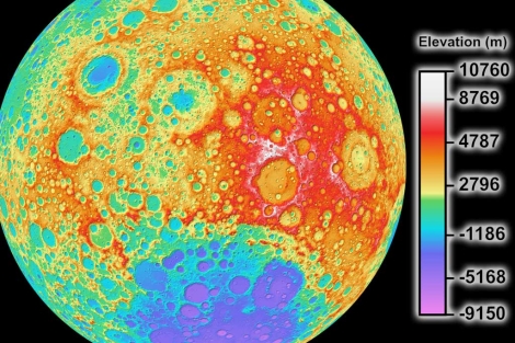 El mapa abarca casi la totalidad de la superficie lunar. | NASA.