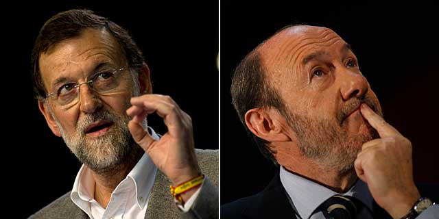 Mariano Rajoy (i) y Alfredo Prez Rubalcaba (d). | Fotos: Afp / Reuters