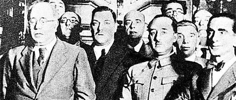 Azaa, Franco y Casares Quiroga, en A Corua en 1932.