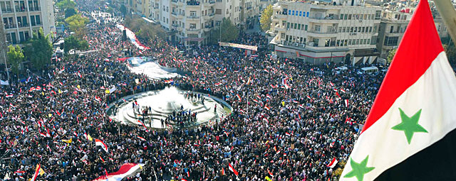 Manifestacin pro Asad contra las sanciones de la Liba rabe. | Reuters/Sana