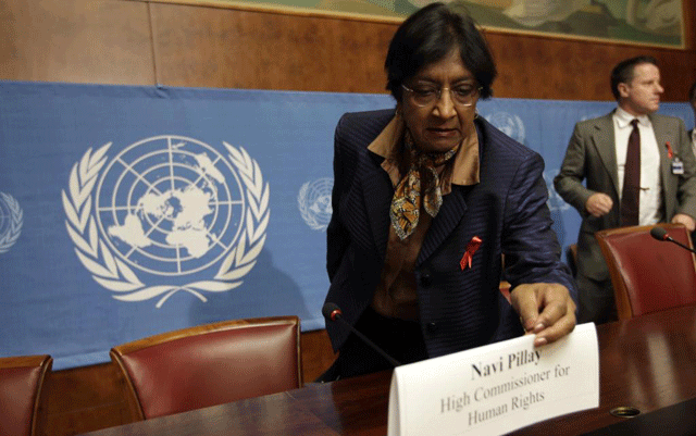 Navi Pillay, alta comisionada de Naciones Unidas para los Derechos Humanos, en Ginebra. | Reuters