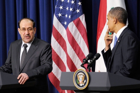 Obama, con su homólogo de Irak. | Ap
