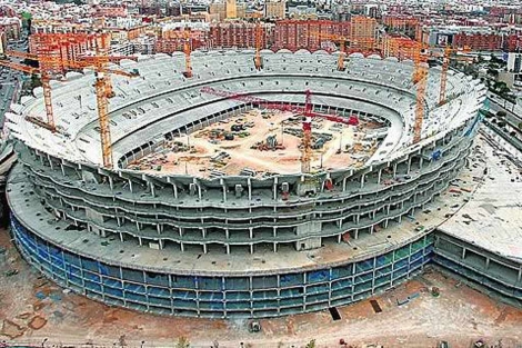 Estado de las obras del nuevo estadio, interrumpidas el 25 de febrero de 2009 | E.M.