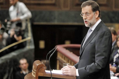 Mariano Rajoy durante el discurso de investidura. | José Aymá