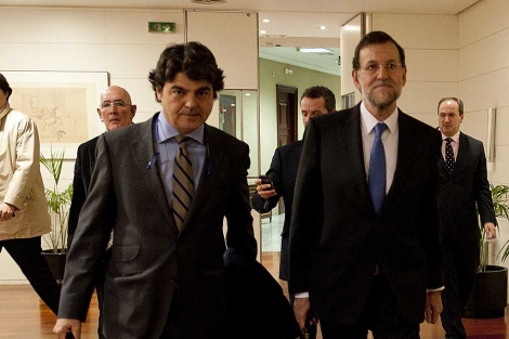 Jorge Moragas, junto a Mariano Rajoy, en el Congreso de los Diputados. | Bernardo Daz