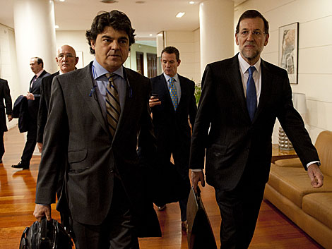 Jorge Moragas, en el Congreso junto a Mariano Rajoy. | Bernardo Daz