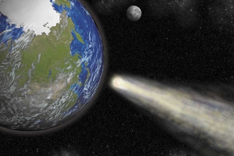 Recreacin de un meteorito aproximndose a la Tierra. | E. M.