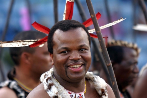 El rey de Suazilandia durante unas celebraciones en Lubamba.