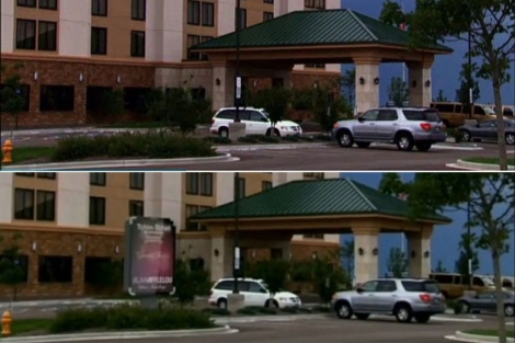 El episodio original, en la parte superior, y la emisión con publicidad, en la inferior.