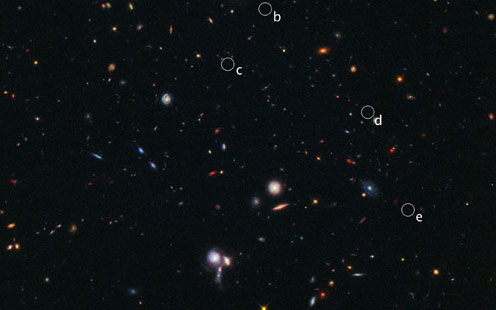 El racimo de galaxias en formacin, captado por el 'Hubble'. |NASA
