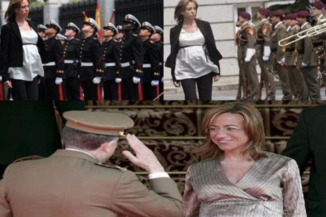 Distintos momentos de Carme Chacon como ministra de Defensa. | E. M.