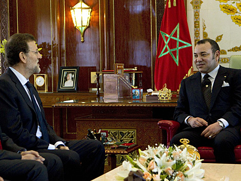 Rajoy y Mohamed VI en su entrevista de hoy. | Efe